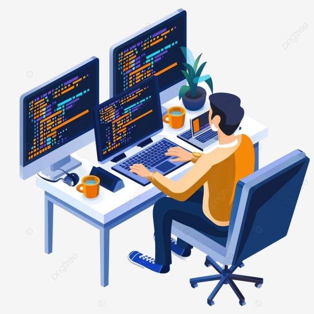Mobile app project planning workspace with devices and development tools